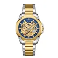 Reloj automático Bestwin para hombre con esfera de esqueleto en oro y plata - Plata Azul