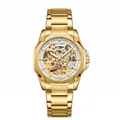 Montre mécanique automatique squelette Bestwin pour homme en finition dorée de luxe - Or Blanc