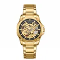 Montre automatique squelette Bestwin de luxe pour homme avec une finition dorée - Or Noir