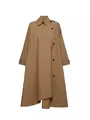 Gabardina larga elegante para mujer en color caqui con cierre de botones asimétrico - S / Tops / Caqui