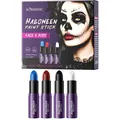 KORMESIC Halloween face and body paint stick set with 4 vivid colors for festive makeup - 4g*4 Pieces Set / Blue Red Black White 4-Color Set