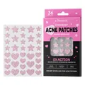 Patch per acne KORMESIC rosa glitter a forma di stella e cuore con confezione da 36 - Stile Stella Brillantinata / Confezione da 36 Patch
