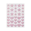 Cerotti per acne rosa glitterati a forma di cuore e stella per coprire le imperfezioni - Stile Stella Brillantinata / Confezione da 36 Patch