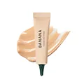 Banana Conceal Eye Cream in a nude tube with a smooth cream texture smear background - BANANA Conceal Eye Cream / 15.00g
