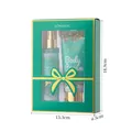 KORMESIC luxury body cream and fragrance mist gift set in green packaging with dimensions - Green