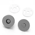 Broches magnéticos fuertes para bolsos y abrigos con arandelas de metal. - 1.8cm / Gris metalizado