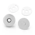 Juego de broches magnéticos plateados para accesorios de carteras y botones de abrigos - 1.8cm / Blanco Brillante