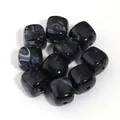 Cuentas cuadradas de acrílico jaspeado en blanco y negro para pulseras de bricolaje - Lavado de Tinta Blanco y Negro