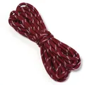 Cinturino corto per telefono intrecciato bordeaux e bianco per polso, corda robusta. - Diametro 5mm / Rosso Vino + Bianco