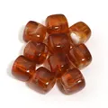 Cuentas de cubo de acrílico jaspeado ámbar para joyas y llaveros DIY - Marrón Ámbar