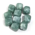 Cuentas cuadradas de acrílico marmoleado verde y blanco para hacer joyas de bricolaje - Degradado Verde Blanco