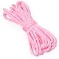 Cinturino da polso intrecciato rosa vivace per telefoni cellulari e ciondoli alla moda - Diametro 5mm / Rosa e Bianco