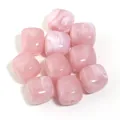 Cuentas cuadradas regordetas de acrílico jaspeado rosa para pulseras y colgantes - Rosa