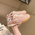Pink ballet-style German training sneakers with Angel script detail - 34 / Pink
