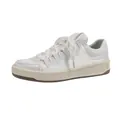 Elegante crèmewitte satijnen platform sneakers met minimalistisch design en dikke zool - 34 / Zilver Grijs (Zonder Letters)
