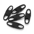 Robuster abnehmbarer Reißverschluss-Schieber aus schwarzem Metall für Taschen und Jacken - 5 Stück/Packung (Groß 12x37mm) / Schwarz