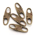 5er-Set antik-bronze Metallreißverschluss-Anhänger, abnehmbar für Taschen - 5 Stück/Packung (Groß 12x37mm) / Bronze