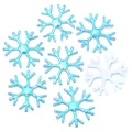 Lentejuelas de copos de nieve de Navidad iridiscentes azul y blanco para manualidades - 100 Piezas/Paquete (2.2cm) / Copo de Nieve Azul de Seis Pétalos