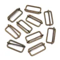 Set van tien antiek bronzen metalen verstelbare schuifgespen voor tassen en DIY-knutselen - Verstelsluiting / 38.4x16mm (38mm Binnendiameter) / Brons