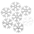 Lentejuelas decorativas de copos de neve plateados para manualidades de árboles de Navidad - 100 Piezas/Paquete (2.2cm) / Copo de Nieve Plateado de Seis Pétalos