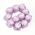 Perles en acrylique carrées violettes avec points d'interrogation pour bijoux DIY - Perles carrées / 12mm (Trou de 4,9mm) / Violet
