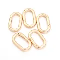 Golden zinc alloy oval spring snap hooks for bags, keychains and DIY craft accessories - 15.5x41mm (Pack of 5) / Light gold