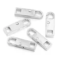 Vervangende zilveren afneembare metalen ritslipjes voor tassen en kleding set van 5 - Zilver (Klein)
