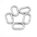 Five silver oval zinc alloy spring gate rings for bags and keychain diy accessories - 15.5x41mm (Pack of 5) / Silver