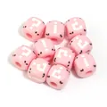 Perles carrées en acrylique rose avec points d'interrogation et d'exclamation pour DIY - Perles carrées / 12mm (Trou de 4,9mm) / Rose