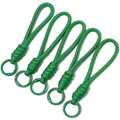 Cinq lanières en paracorde tressée vert vif pour bouteilles et anti-perte de mobile - 5 Pièces/Paquet (Longueur totale env. 13cm) / Vert foncé