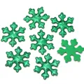 Lentejuelas de copos de nieve verde brillante para adornos de Navidad hechos a mano - Pieza de Copo de Nieve Verde