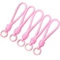 Lot de cinq cordons en paracorde tressée rose clair avec mousquetons ronds assortis - 5 Pièces/Paquet (Longueur totale env. 13cm) / Rose Clair