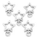 Five silver star-shaped zinc alloy snap hooks for DIY keychain making accessories. - 31x41mm (Pack of 5) / Silver (Star)