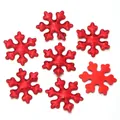 Lentejuelas rojas de copos de nieve de Navidad para decoración DIY de árboles y artesanías - Copo de nieve rojo