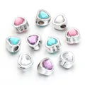Mixed color double-sided heart resin gemstone beads with large holes for DIY jewelry - Mixed Random Heart