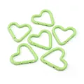 Moschettoni in alluminio verde chiaro a forma di cuore per portachiavi fai-da-te e borse - Cuore / 5 Pezzi / Verde