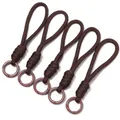 Lot de 5 cordons en paracorde tressée marron pour bouteilles et téléphones - 5 Pièces/Paquet (Longueur totale env. 13cm) / Café Foncé