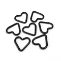 Moschettone in alluminio nero a forma di cuore con clip a molla per portachiavi fai da te - Cuore / 5 Pezzi / Nero