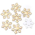 Lentejuelas de copos de nieve dorados y blancos para decoración navideña DIY - Copo de nieve dorado