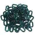 Donkergroene gemarmerde acryl U-vormige kettingstukken voor DIY-sieraden - Verloop Donkergroen