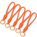 Lot de 5 cordons en paracorde tressée orange vif avec mousquetons ronds robustes - 5 Pièces/Paquet (Longueur totale env. 13cm) / Orange