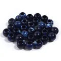 Deep blue marble textured round beads for DIY jewelry making and garment accessories - Royal Blue Round Beads / 50Pcs/Bag