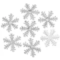Lentejuelas brillantes de copos de nieve plateados para manualidades de Navidad - Copo de Nieve Plateado con Purpurina