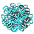 Turquoise en bruine gemarmerde acryl open schakels voor DIY sieraden en telefoonbandjes - Gradiënt Smaragdgroen