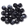 Retro black marbled round beads with large holes for DIY clothing and luggage décor - Round Beads / 50 Pieces / Black Round Bead
