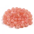 Peach pink marbled round resin beads for DIY jewelry making and craft accessories - Pink Round Bead / 50Pcs/Bag