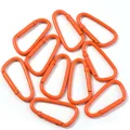 Moschettoni in lega di alluminio verniciati in arancione per zaini e accessori fai-da-te - Forma a D / Confezione da 10 / Arancione