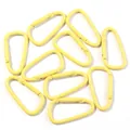 Set di moschettoni in lega di alluminio gialli con chiusura a molla e verniciati - Forma a D / Confezione da 10 / Giallo