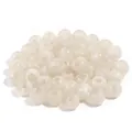 Translucent milky white round beads for DIY handmade jewelry and clothing accessories - Transparent White Round Bead / 50Pcs/Bag