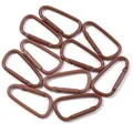 Set di 10 moschettoni a D in alluminio marrone per zaino e portachiavi fai da te - Forma a D / Confezione da 10 / Marrone scuro